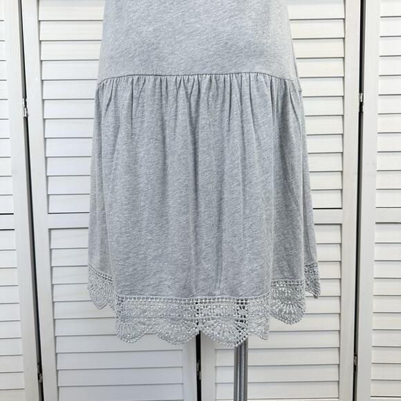 Sundance Soft Strand Sleeveless Ruffle Tank Dress Heather‎ Gray Lace Trim Size L - Picture 7 of 9